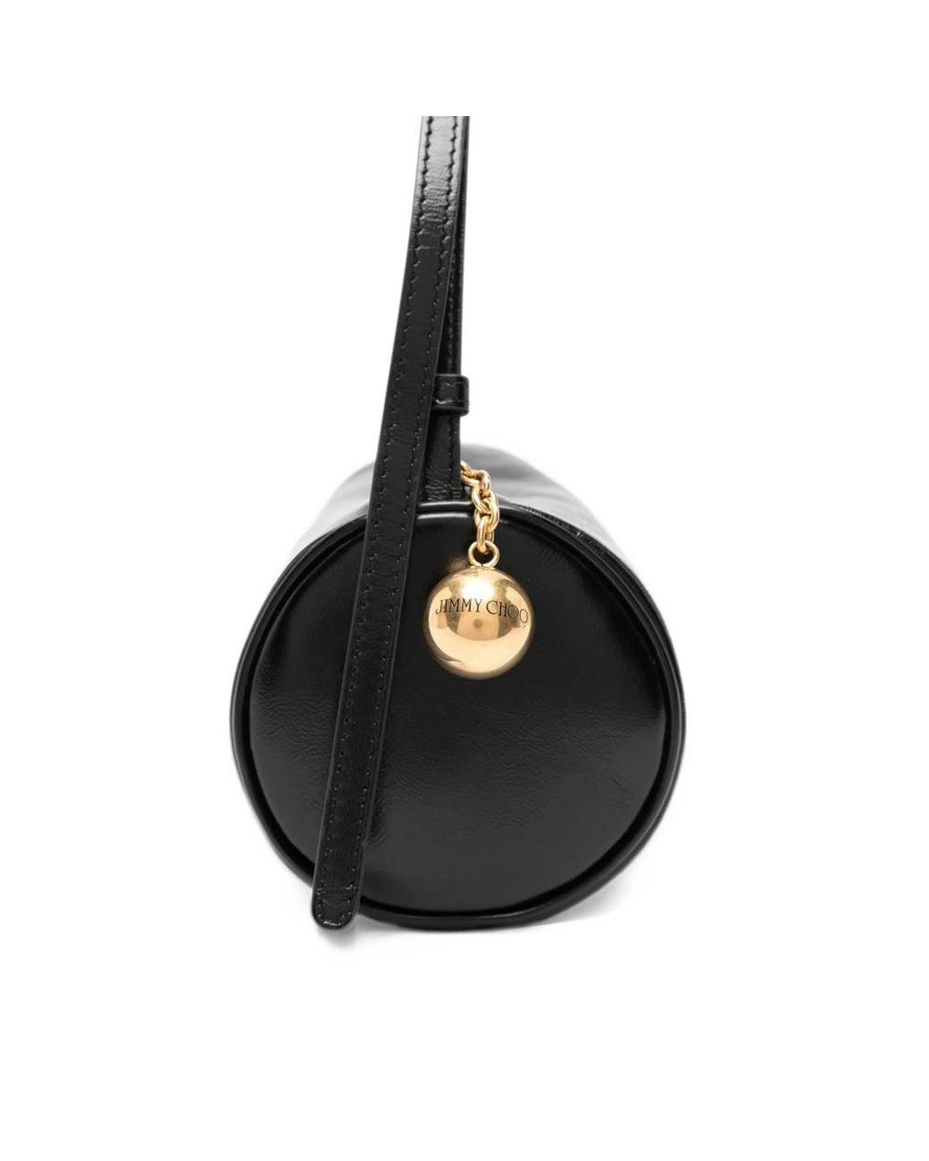 Jimmy Choo Black Tube Mini Leather Clutch Bag