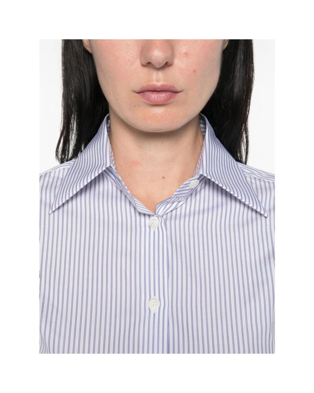 CAMICERIA MAZZARELLI Purple Vertical-Stripe Long-Sleeve Shirt