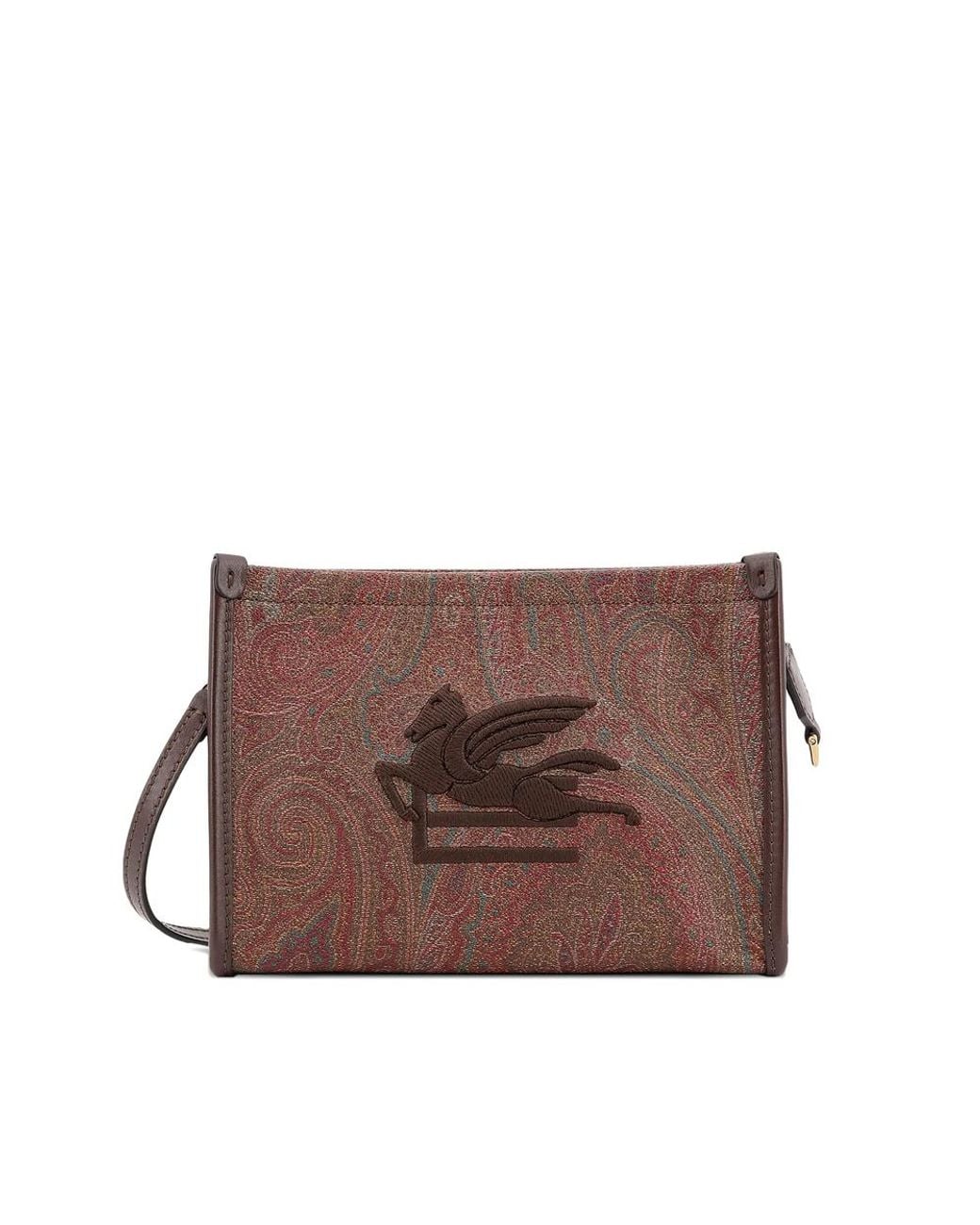 Etro Brown Arnica Pouch With Pegaso Detail