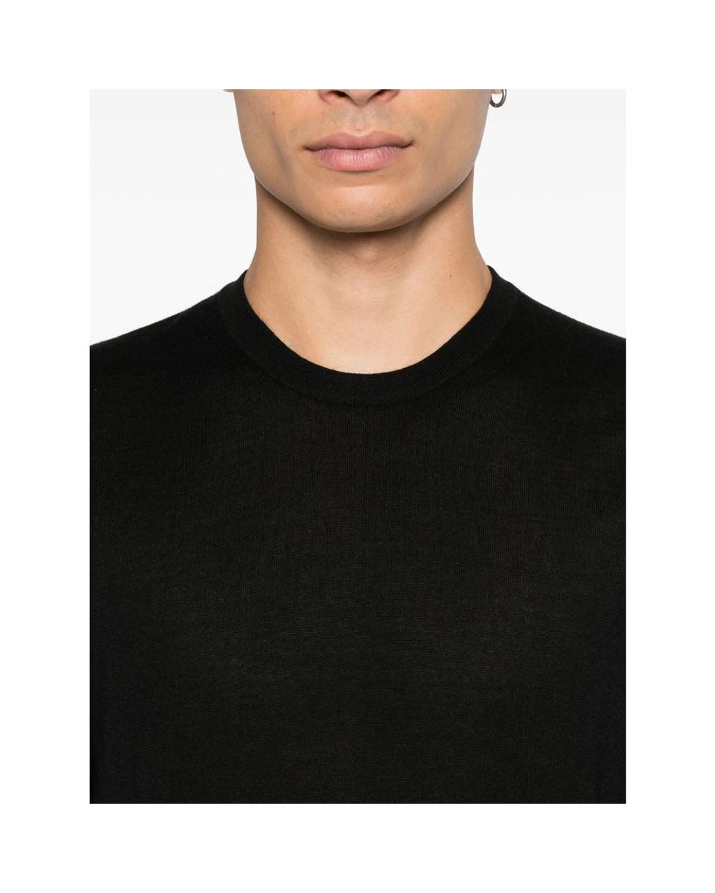 Fedeli Black Crew-Neck Long-Sleeve Top for men
