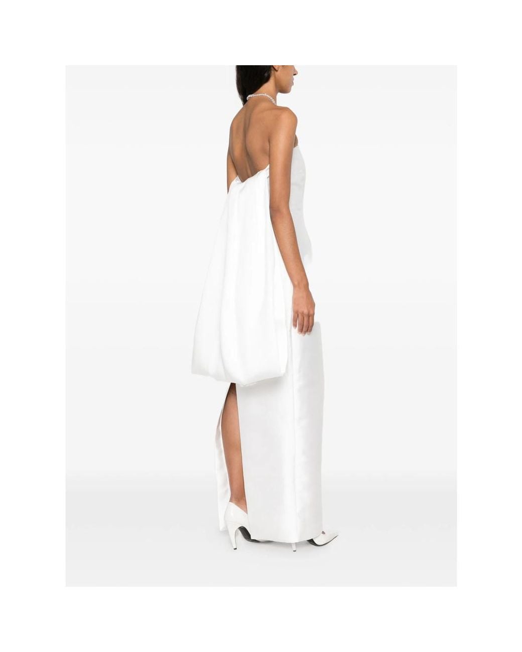 Solace London White Dandridge Strapless Bow-Detail Maxi Dress