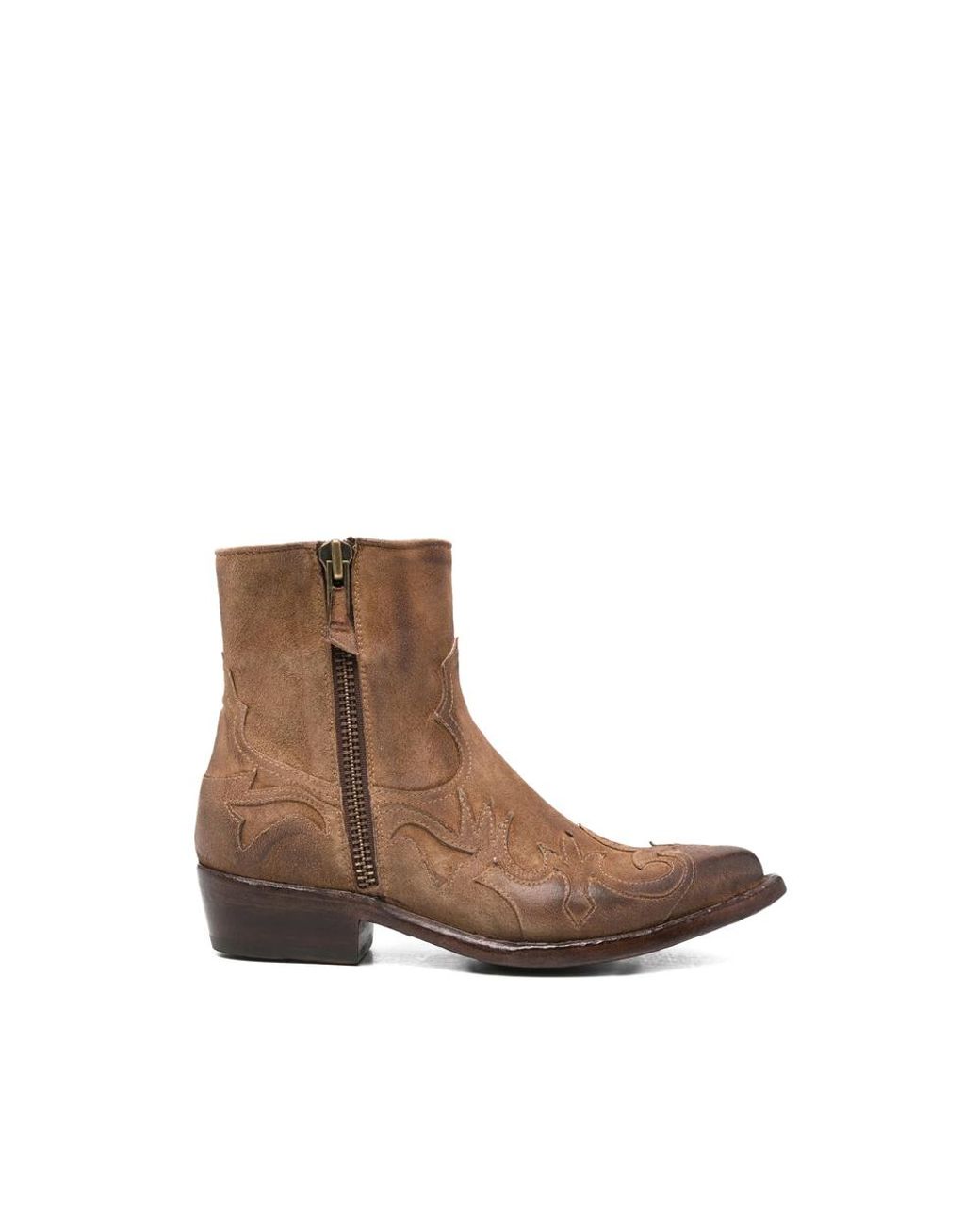 Eraldo Brown Embroidered Western-Style Boots