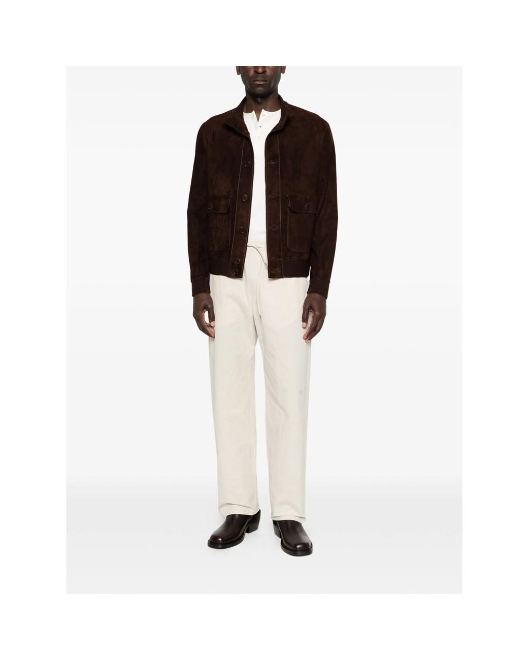 Salvatore Santoro Brown Patch-Pocket Suede Jacket for men