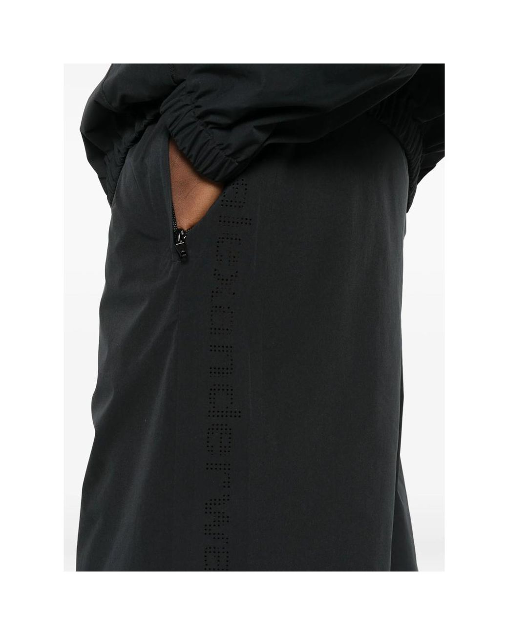 Alexander Wang Black Perforated-Logo Knee-Length Shorts