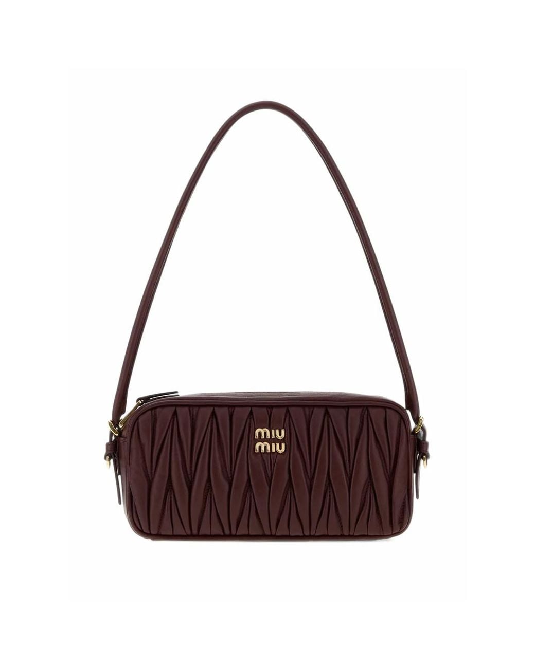 Miu Miu Purple Matelassé Nappa Leather Pouch