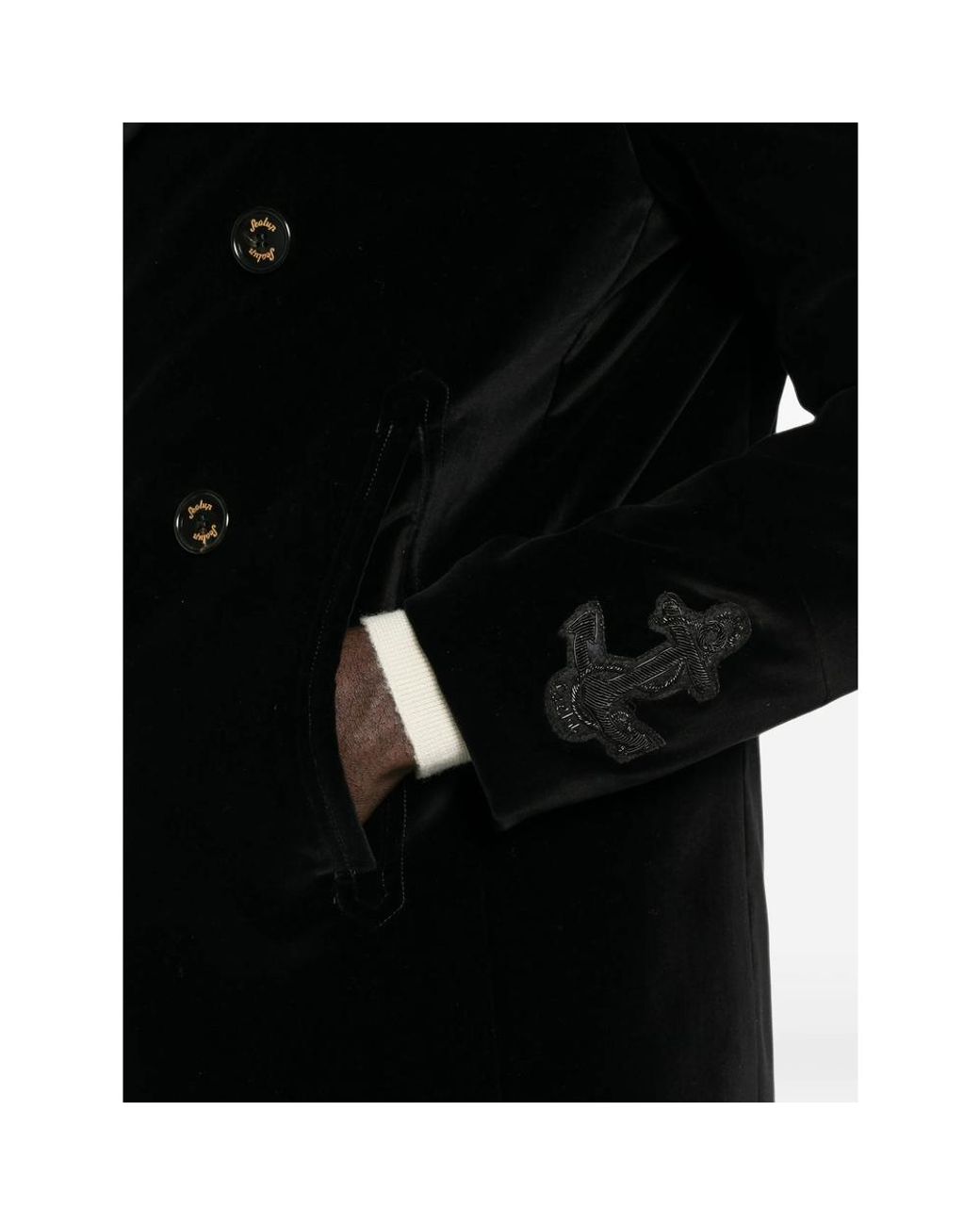Sealup Black Double-Breasted Coat for men