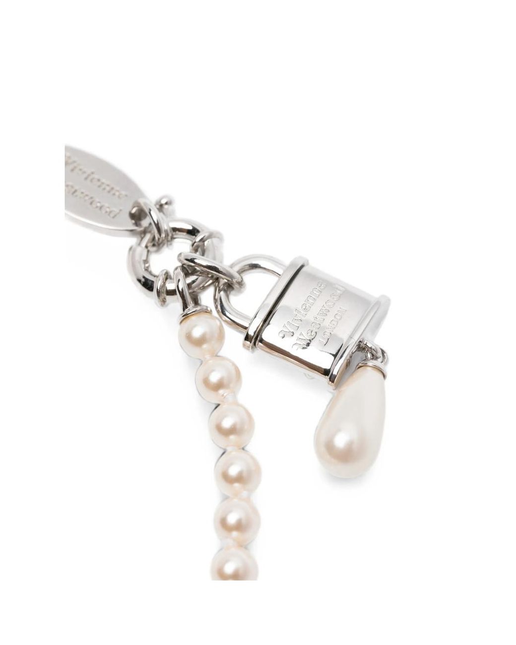Vivienne Westwood White Celestia Orb-Plaque Necklace for men