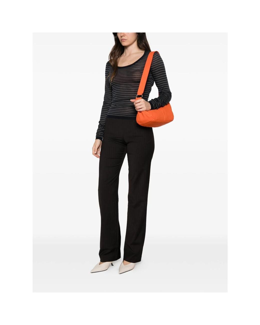 Paloma Wool Black Garul Striped Scoop-Neck Sweater