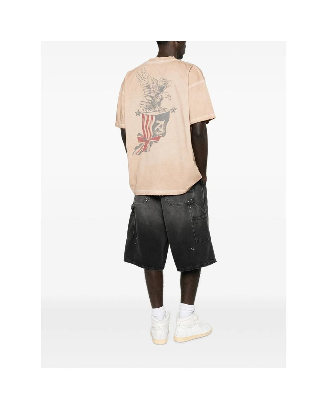 Represent Natural Graphic-Print Distressed T-Shirt for men