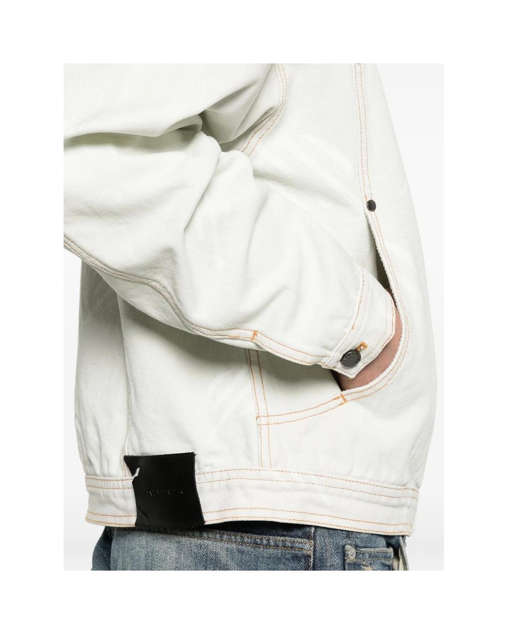 Daily Paper White Hooded Patterned Jacket for men
