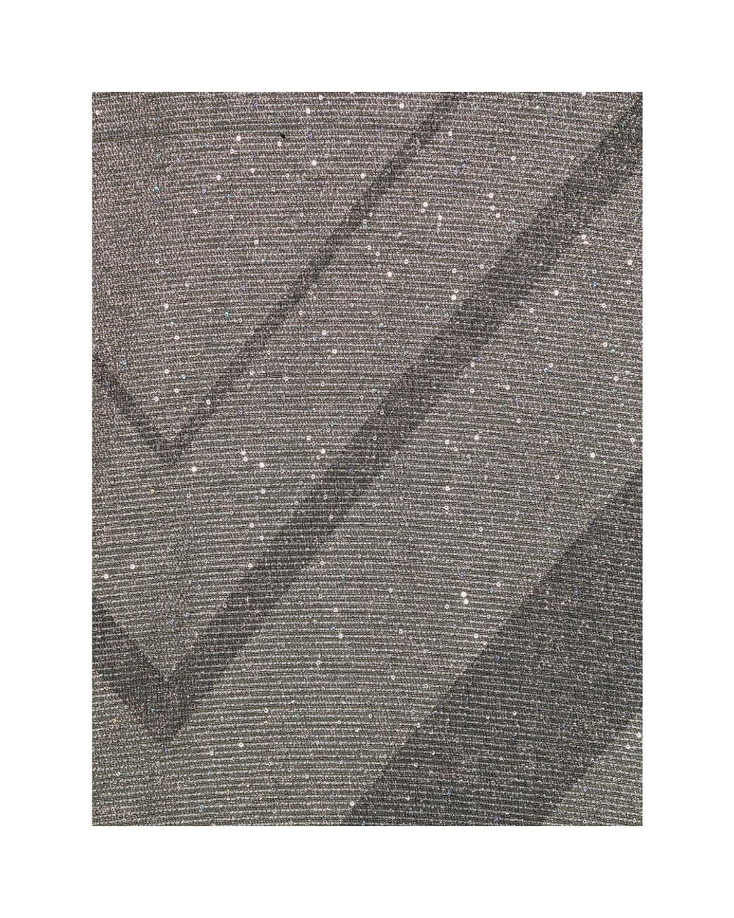 Missoni Gray Sequin-Embellished Zigzag Scarf