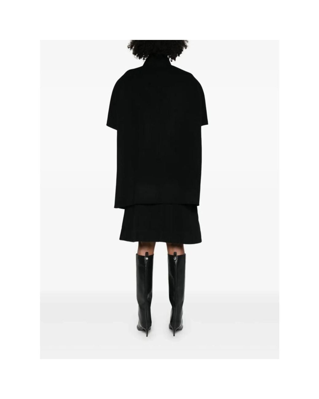 GLOX Black Double-Breasted Coat