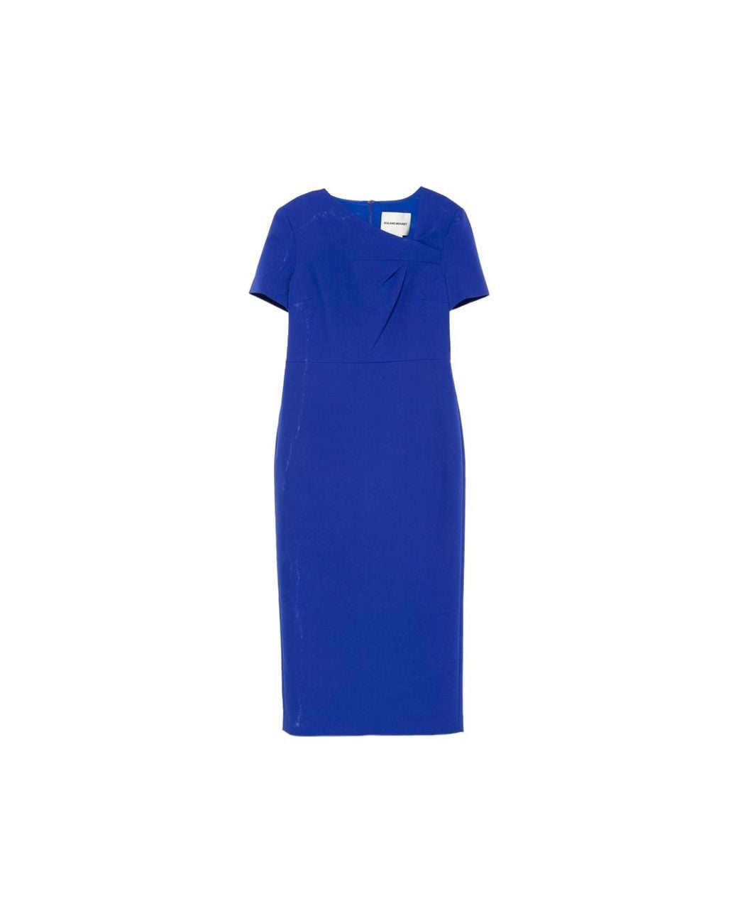 Roland Mouret Blue Asymmetric Pleated Midi Dress