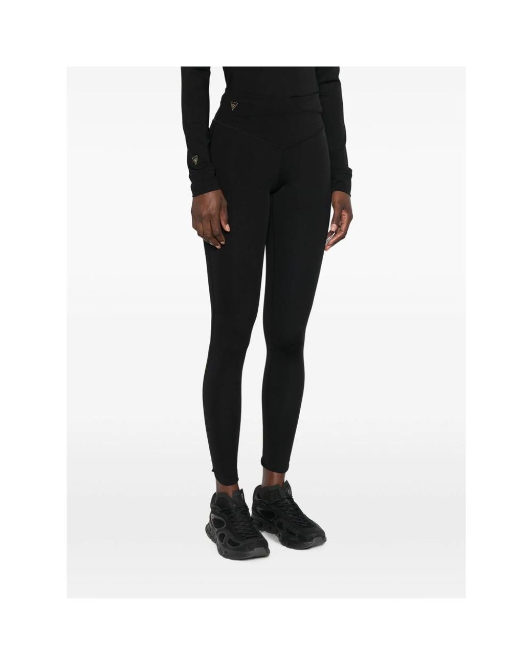 MACRON Black Logo-Patch Performance Leggings