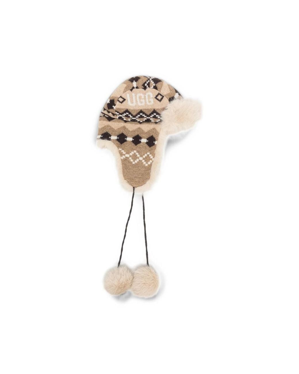 Ugg Natural Fair Isle Faux-Fur Hat