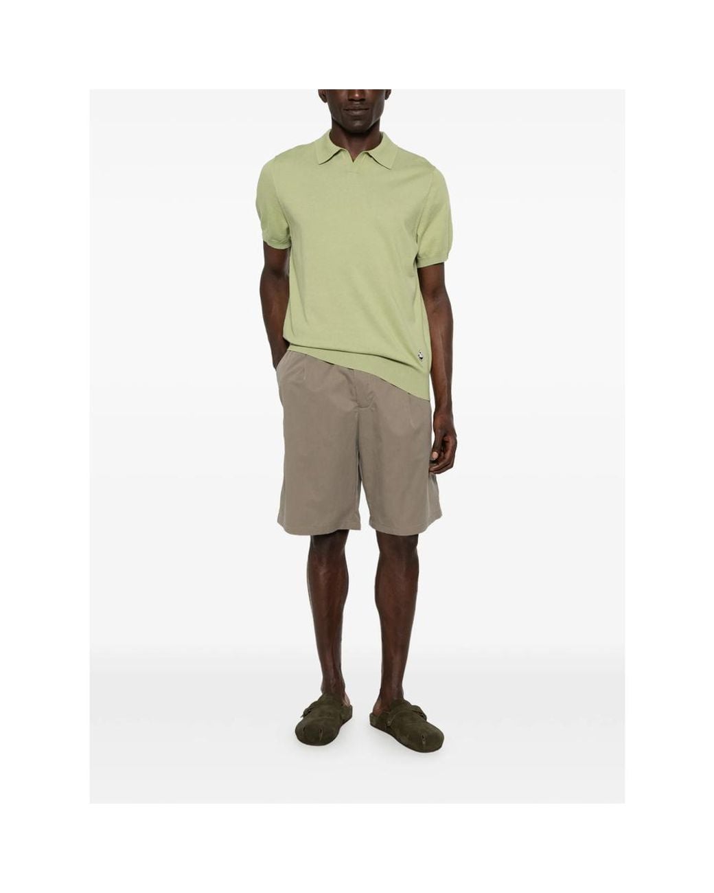 Myths Gray Pleated-Detail Shorts for men