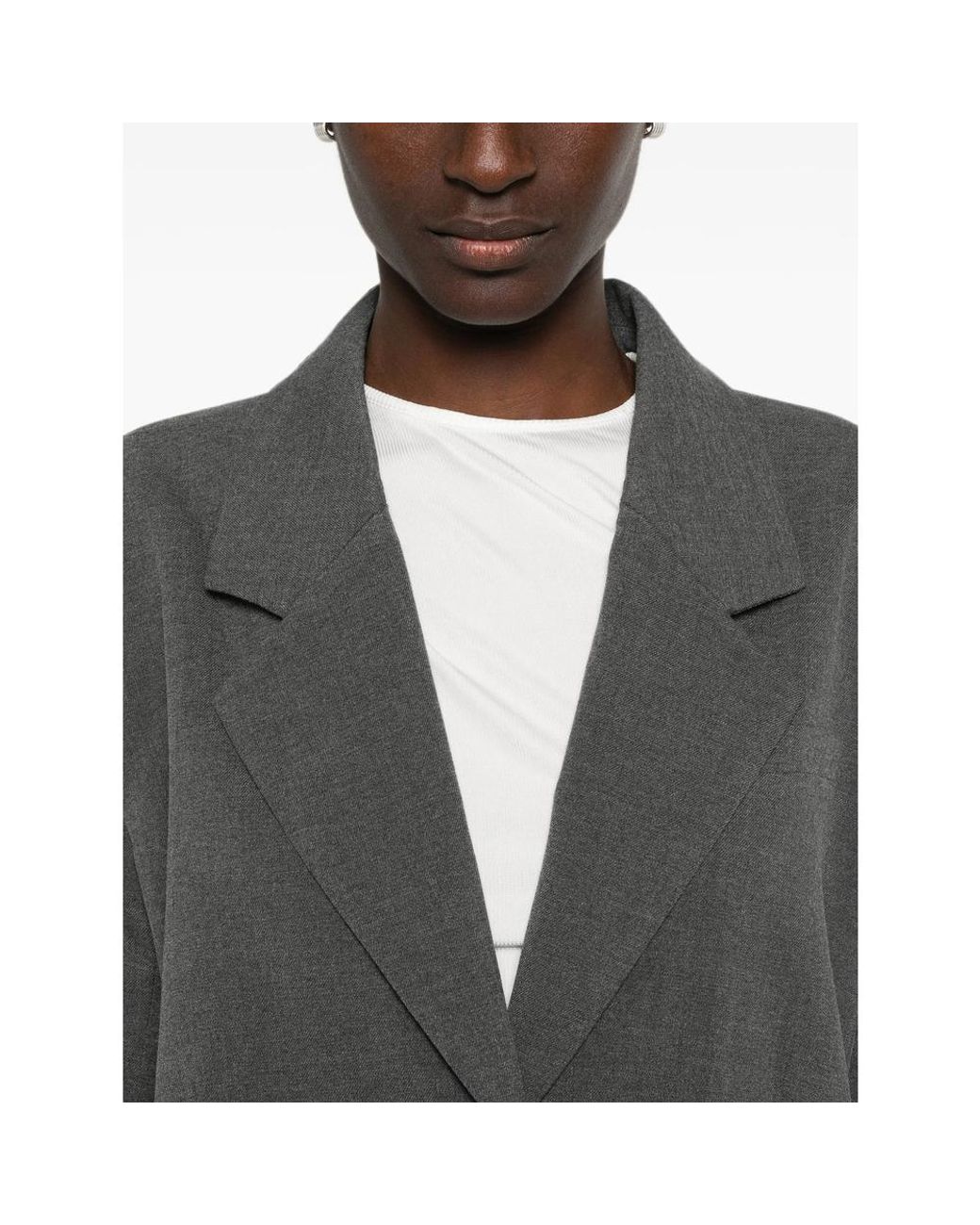 Gestuz Gray Gzpaula Oz Notched-Lapels Blazer
