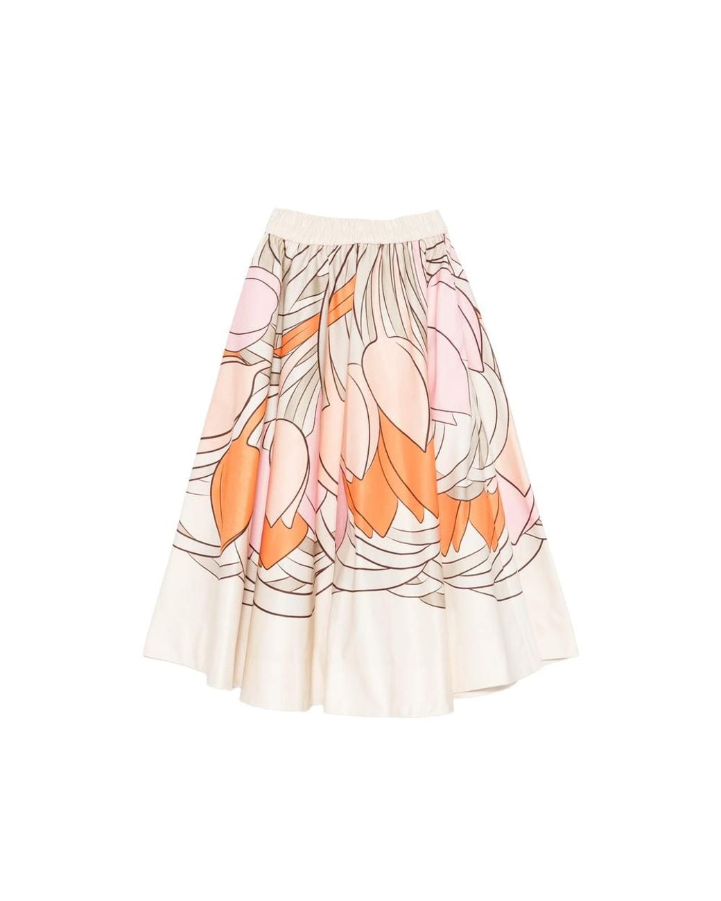LaDoubleJ White Skirt Ivory Floral Cotton