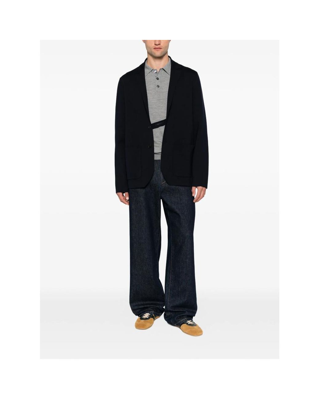 Fendi Black Logo-Strap Blazer for men