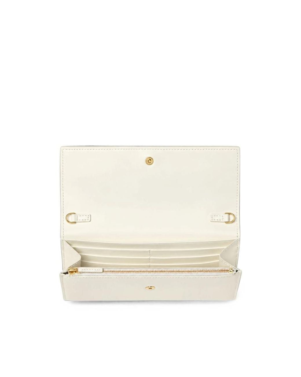 Fendi Natural Ff Logo Continental Leather Chain Wallet