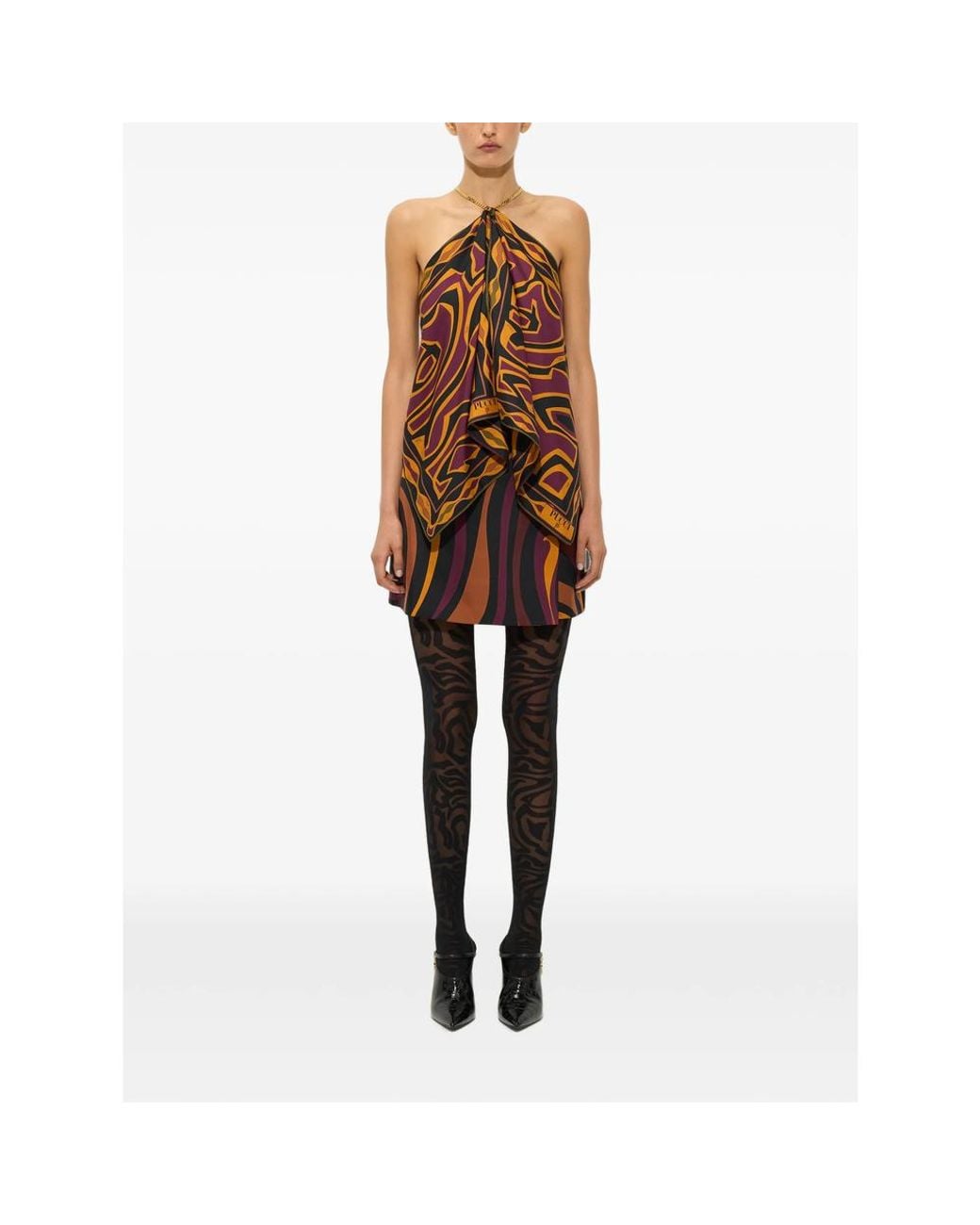 Emilio Pucci Brown Labirinto Print Chain Top