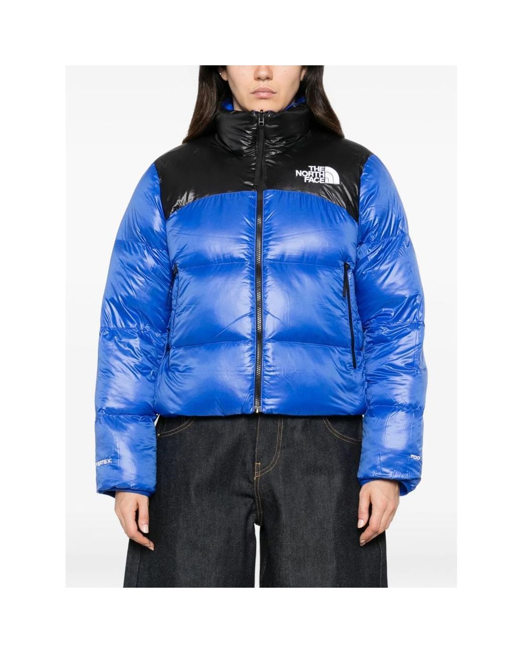 The North Face Blue Logo-Embroidered Puffer Jacket