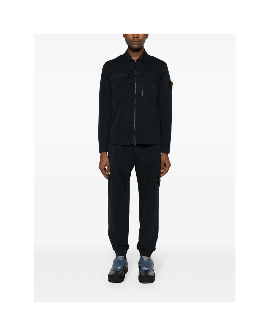 Stone Island Blue Compass-Badge Cotton Track Pants for men