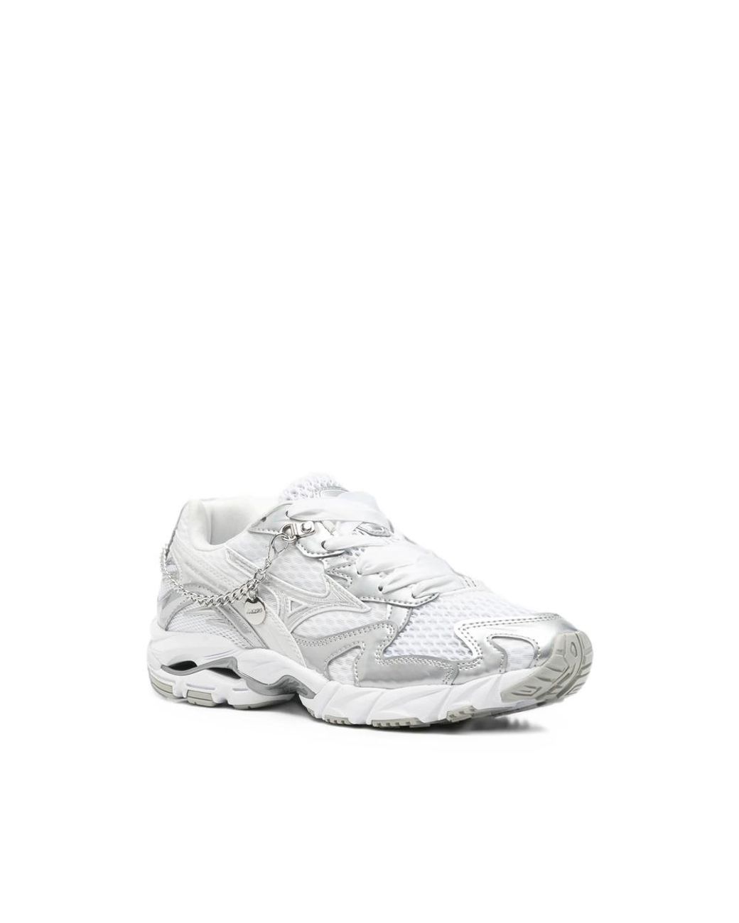 Mizuno White Wave Rider Chain-Link Metallic-Effect Sneakers for men