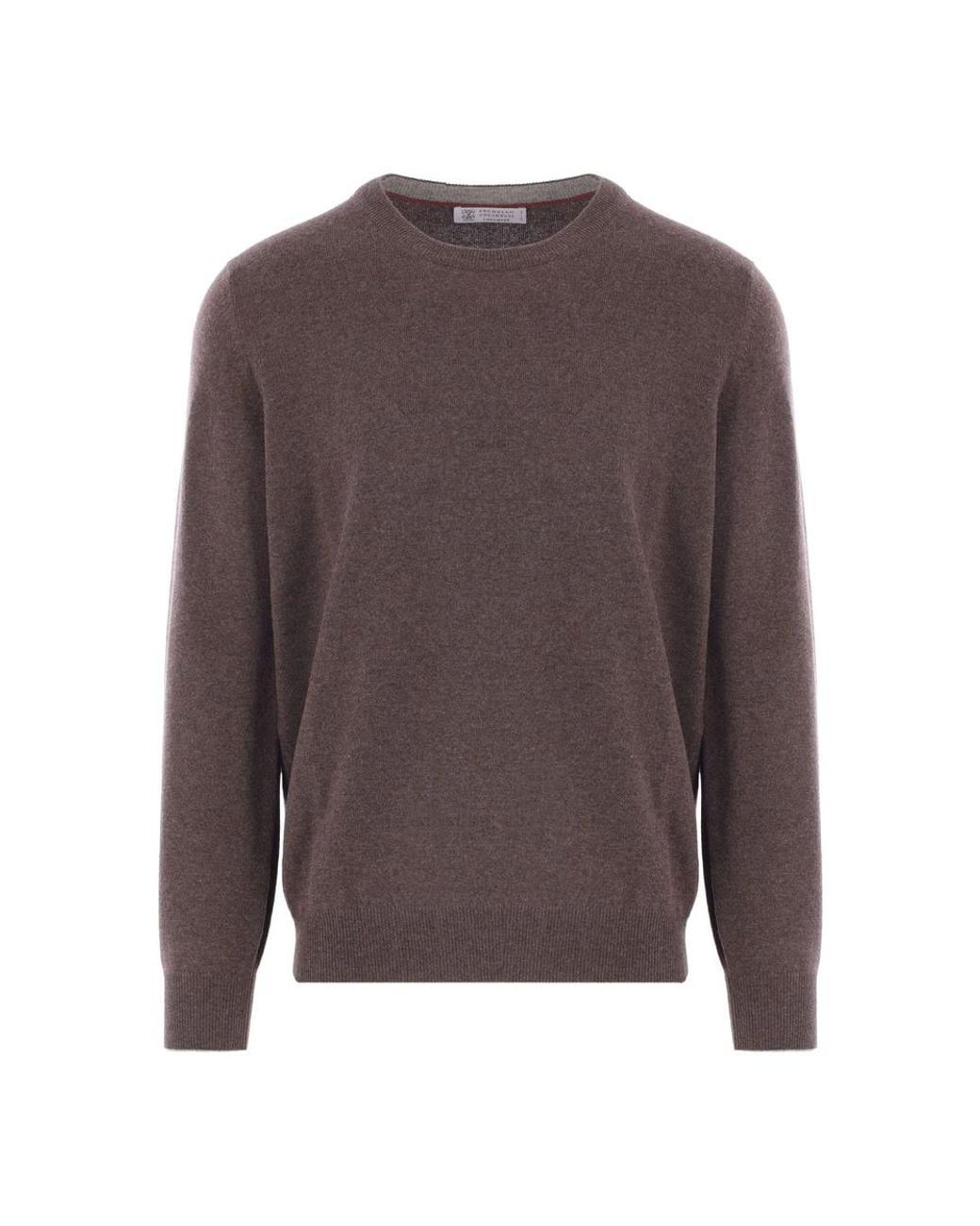 Brunello Cucinelli Brown Cashmere Sweater for men