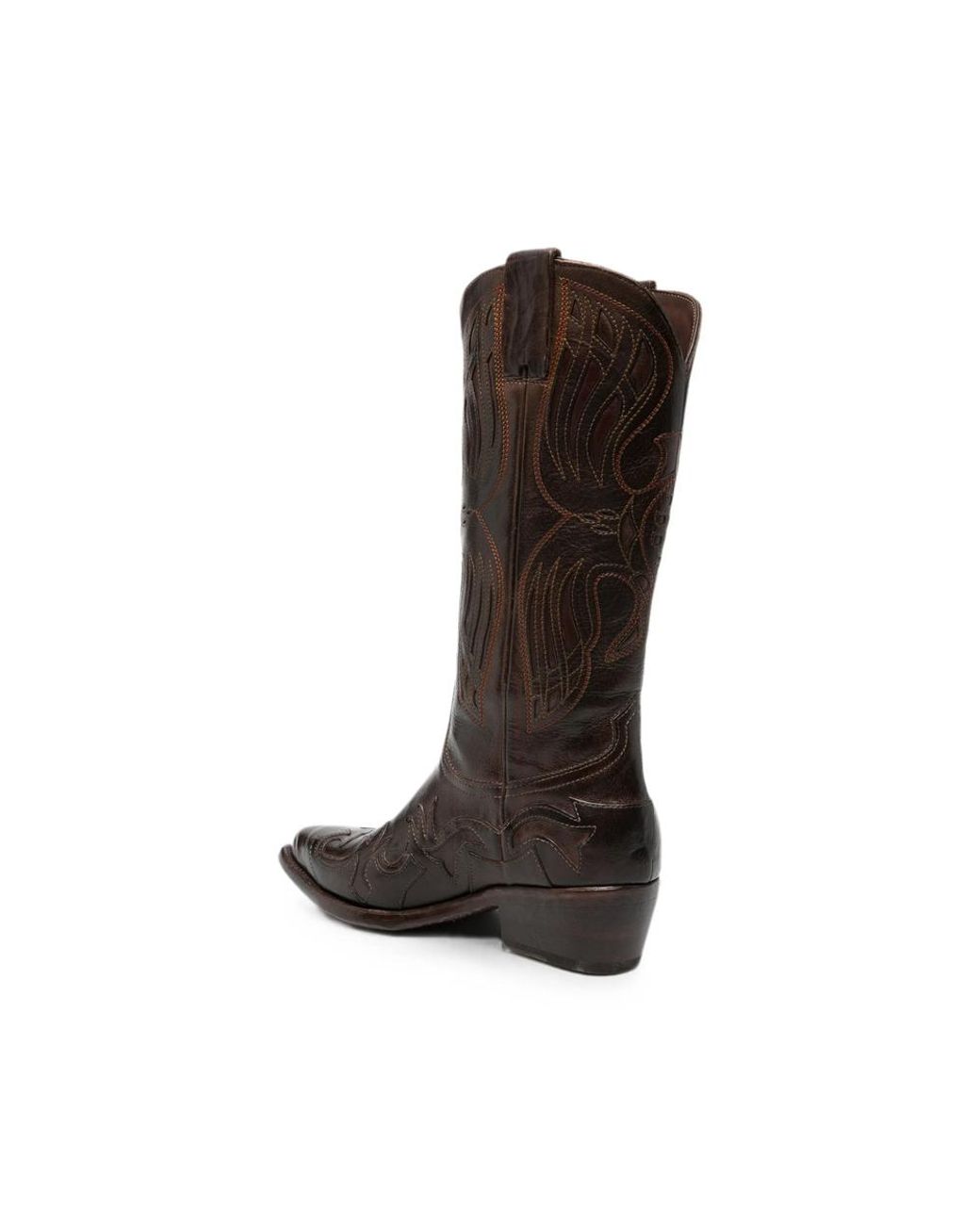 Eraldo Brown Embroidered Leather Boots