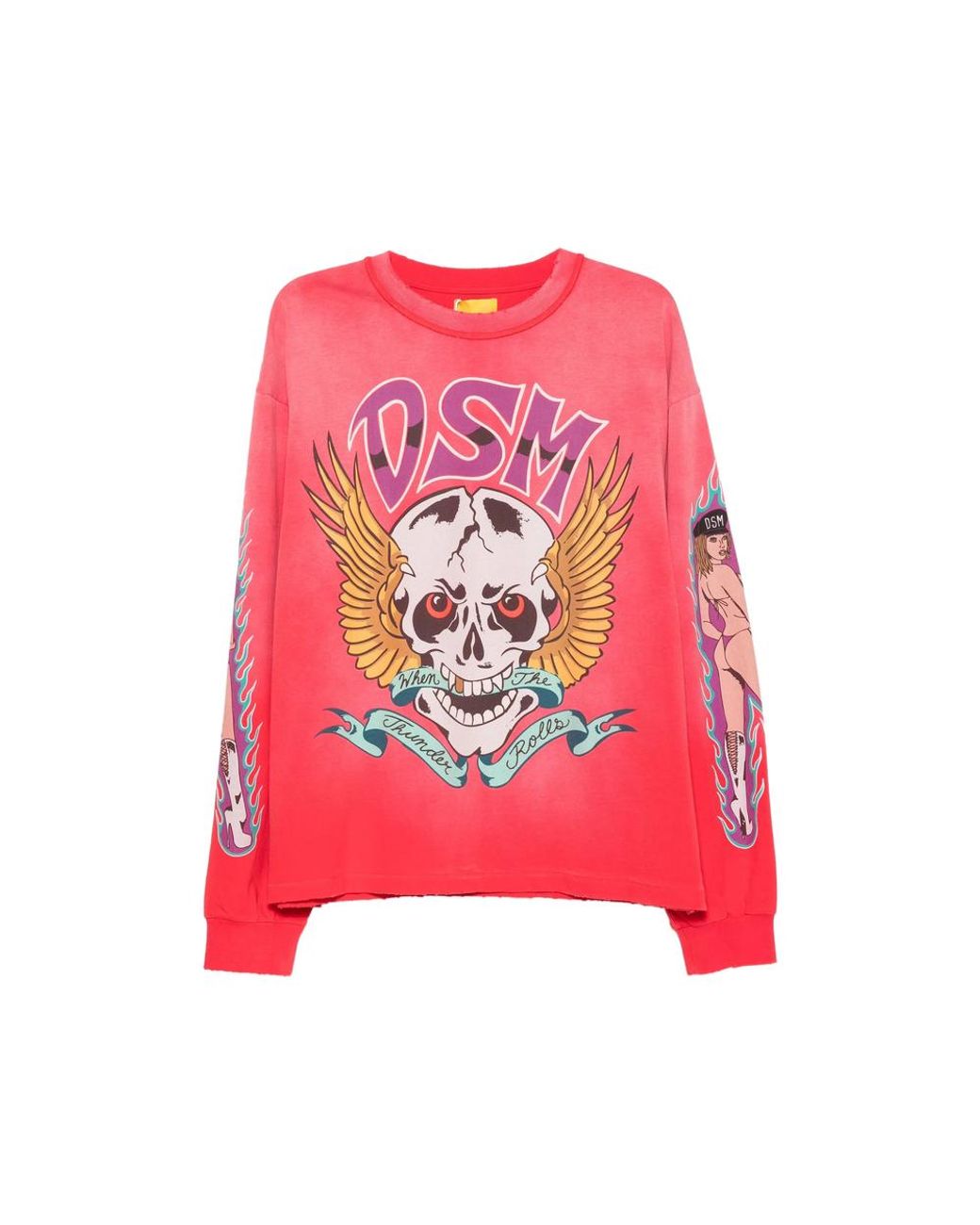 DIET STARTS MONDAY Pink Graphic-Print Long-Sleeve T-Shirt for men