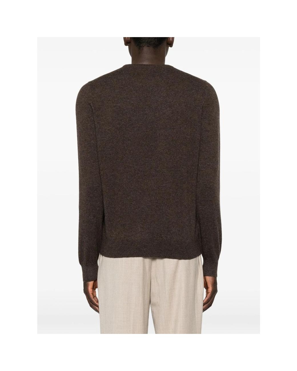 La Fileria Brown Crew-Neck Long-Sleeve Knit for men