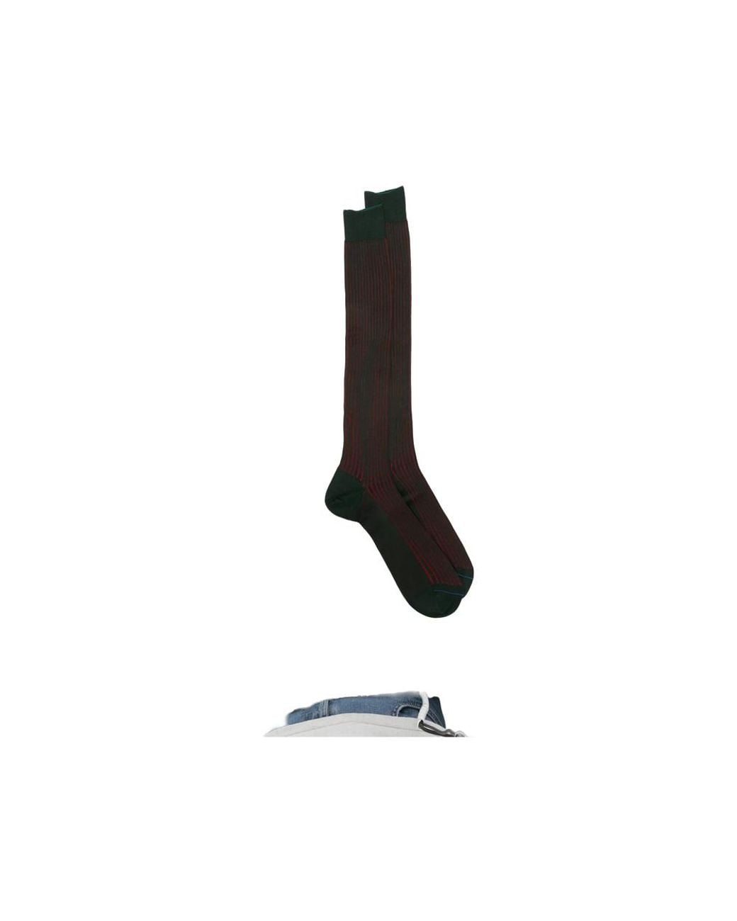 ANT45 Black Menfi Long Ribbed-Knit Knee-High Socks for men