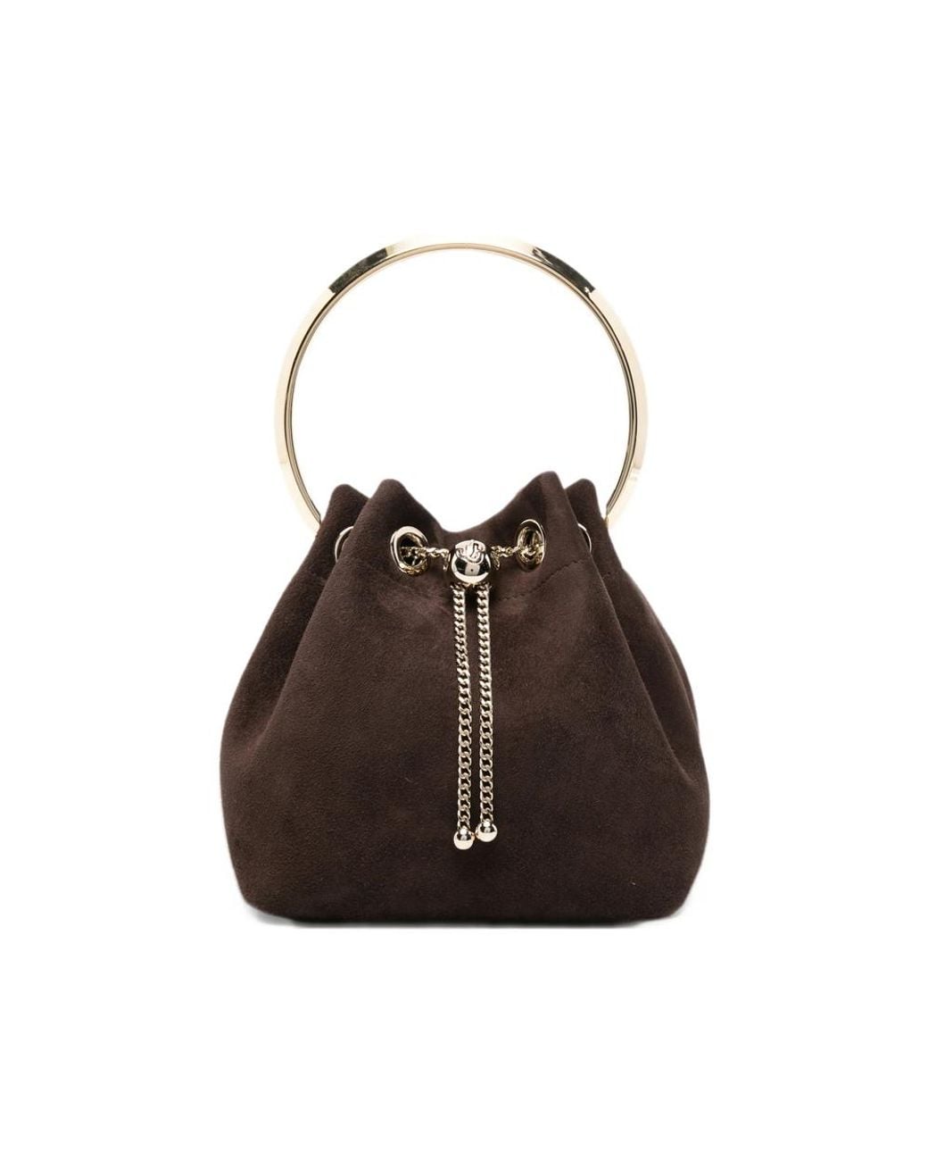 Jimmy Choo Brown Bon Bon Suede Bucket Bag