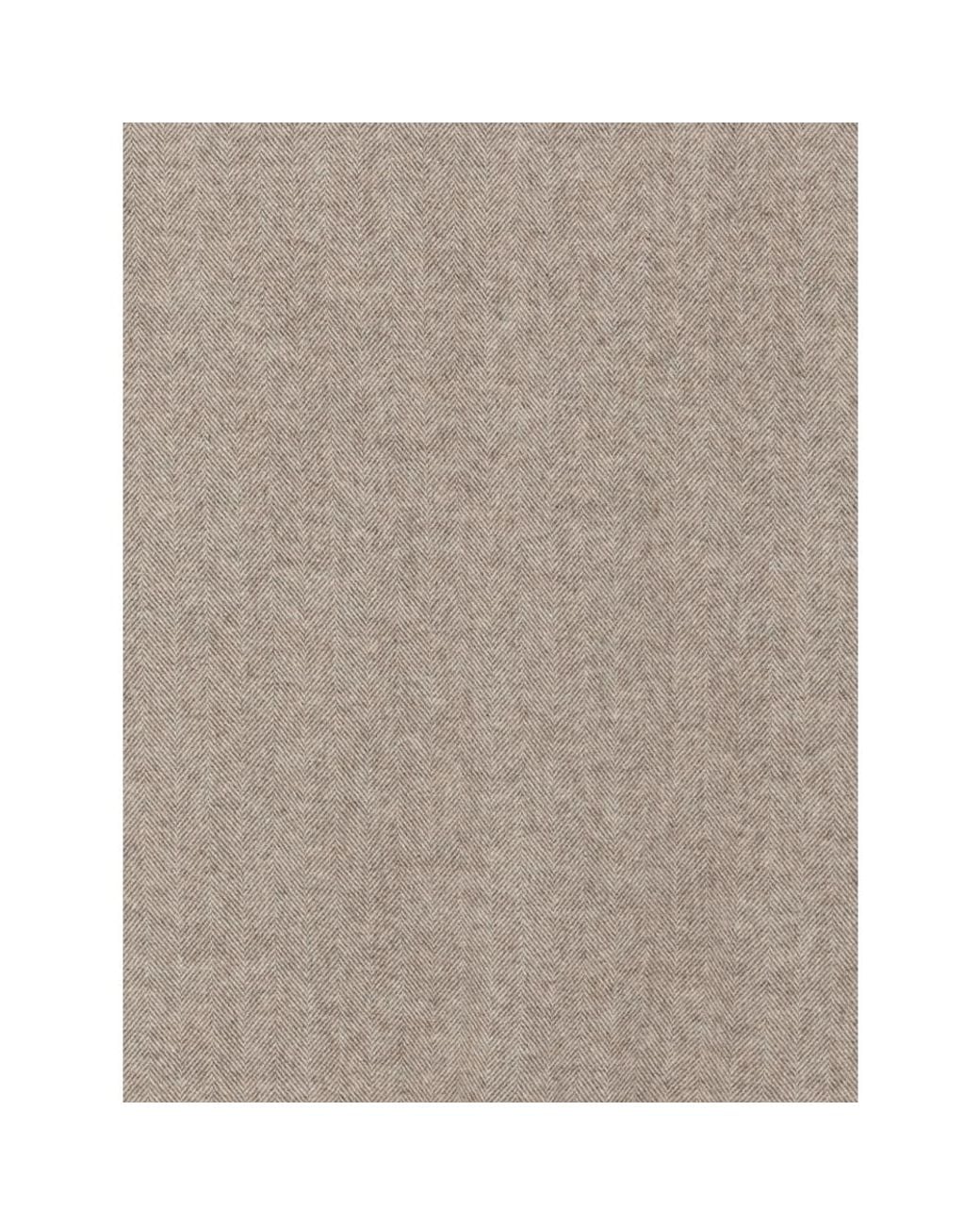 La Fileria Brown Herringbone-Pattern Fringed Scarf for men