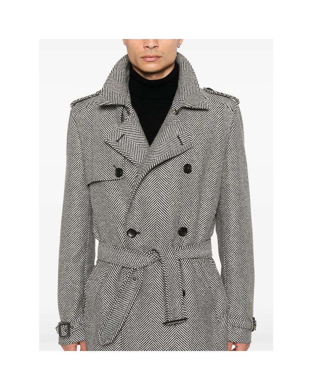Eraldo Gray Herringbone Coat for men