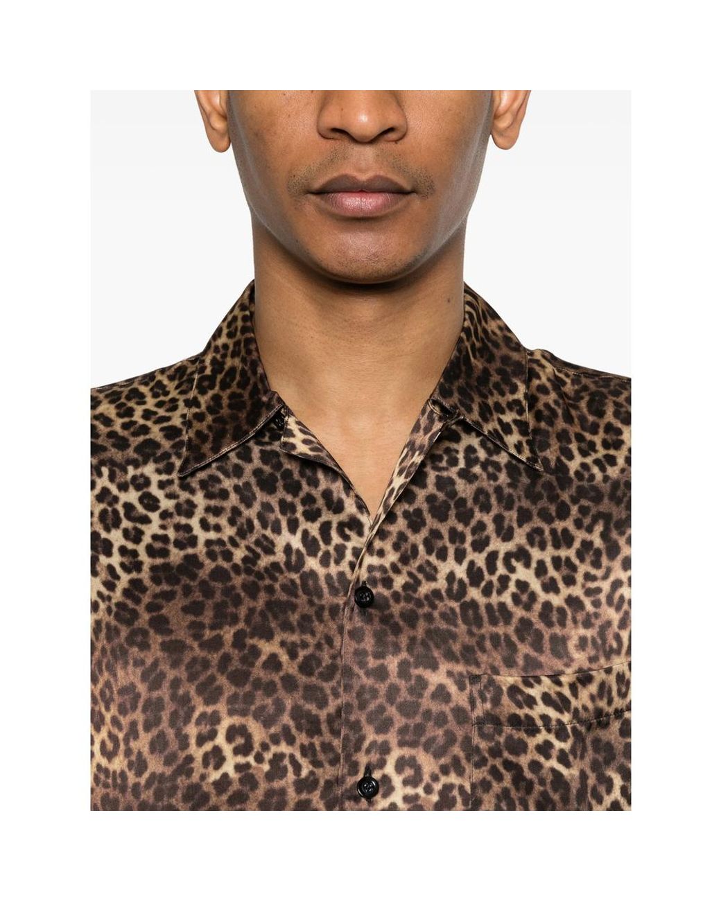 Ernest W. Baker Brown Animal-Print Short-Sleeve Shirt for men