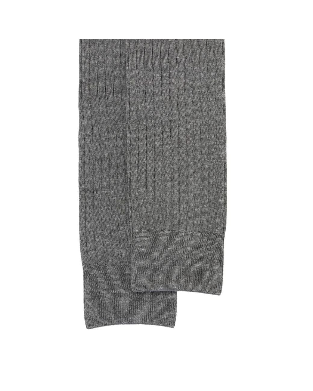 ANT45 Gray Urbana Long Ribbed-Knit Knee-High Socks