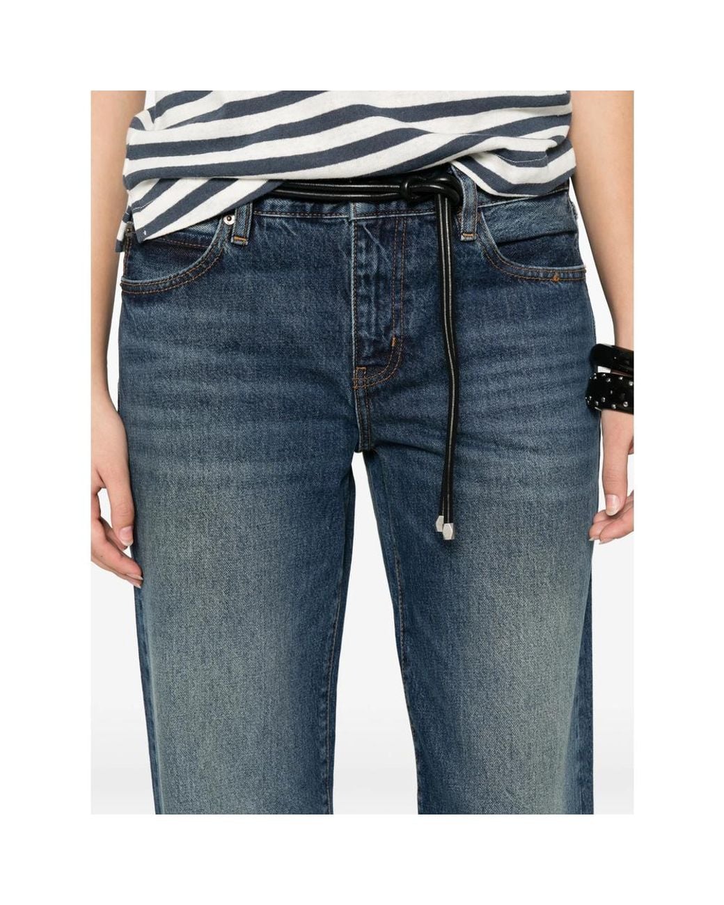 FRAME Blue Jean Ample The Saturday À Effet Usé