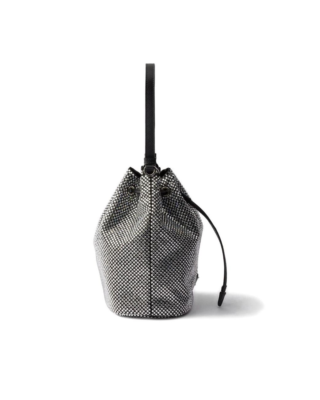 Prada Black Mini Crystal-Embellished Bucket Bag