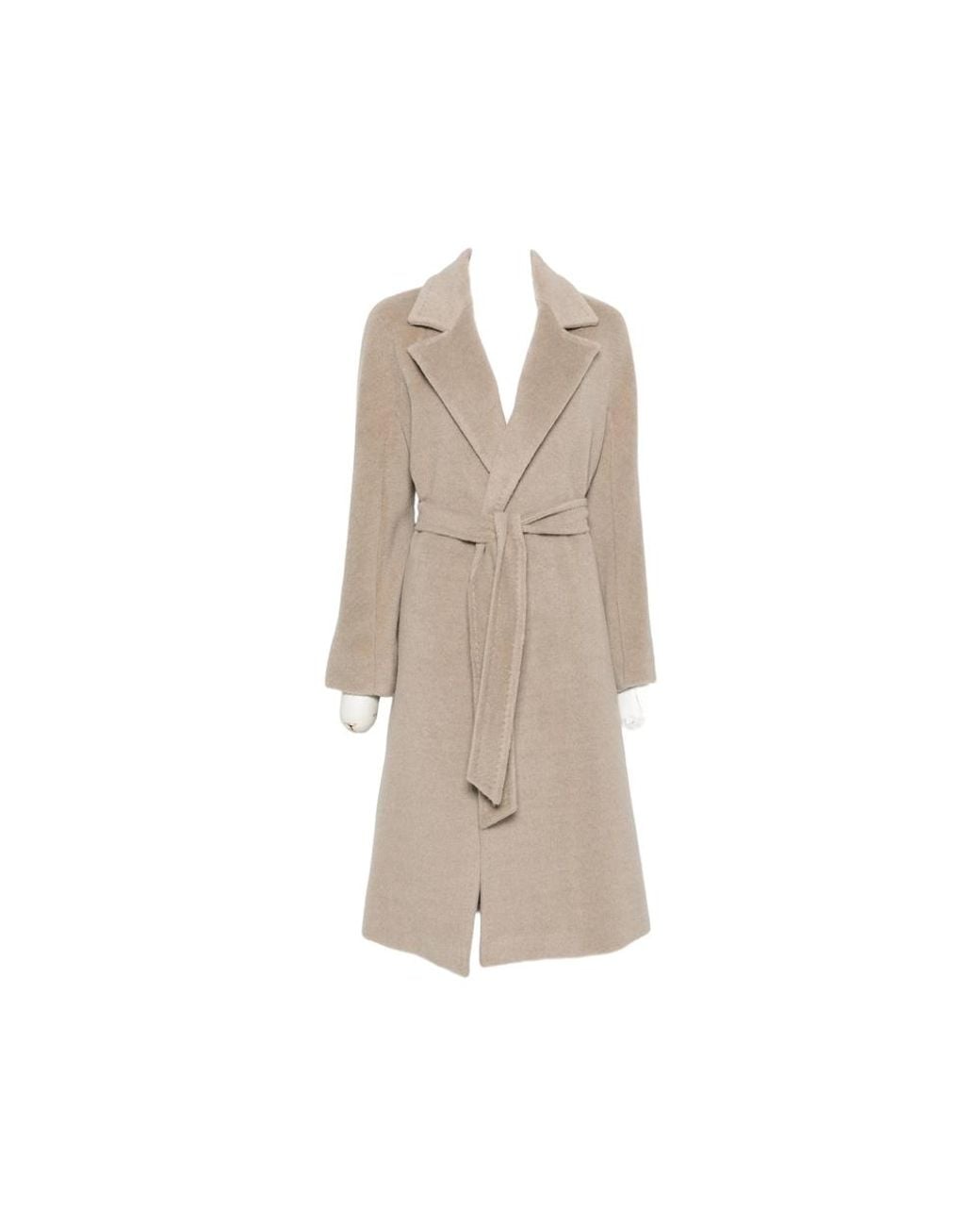 Max Mara Natural Belted Notch-Lapels Coat