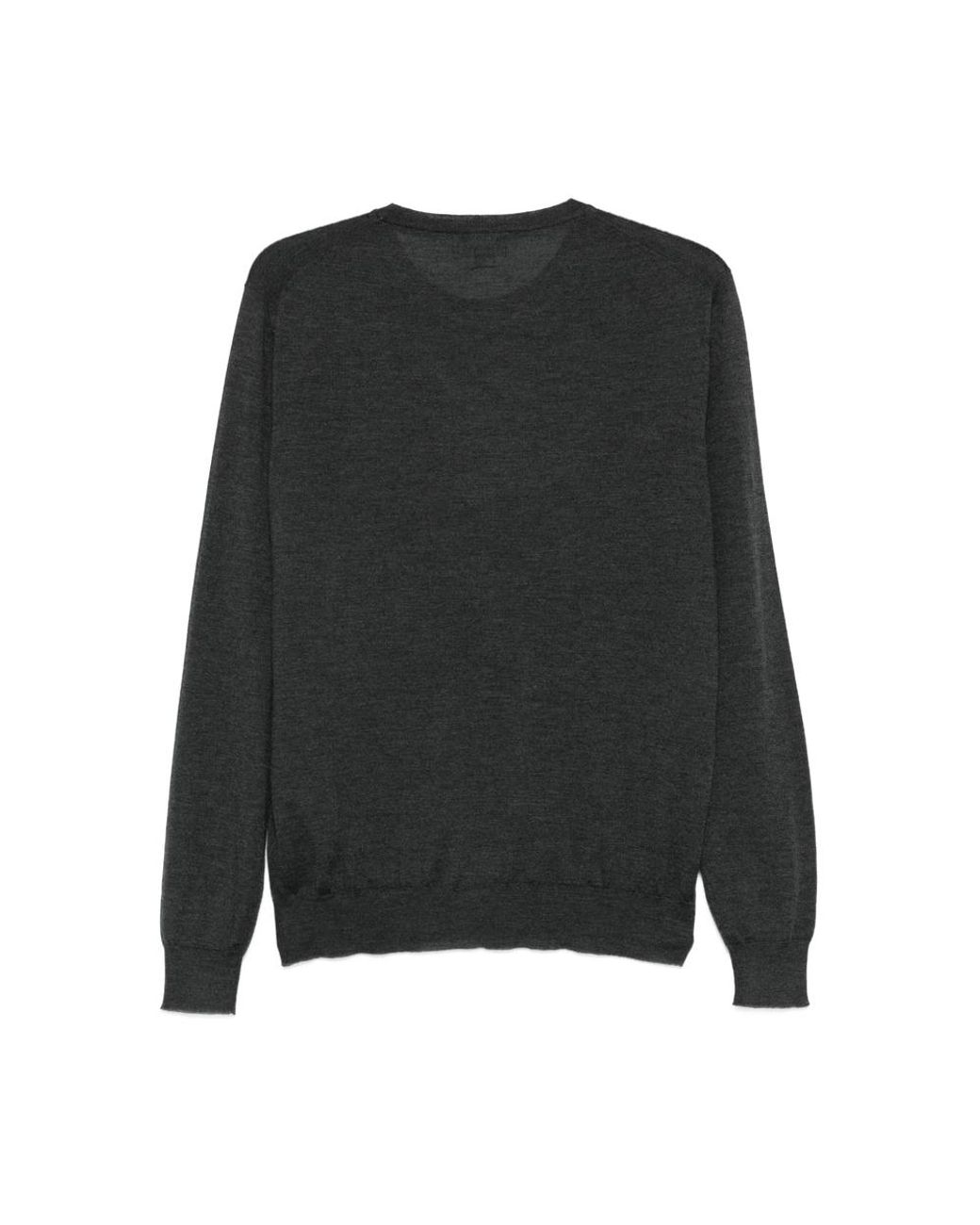 Fedeli Black Round-Neck Long-Sleeve T-Shirt for men