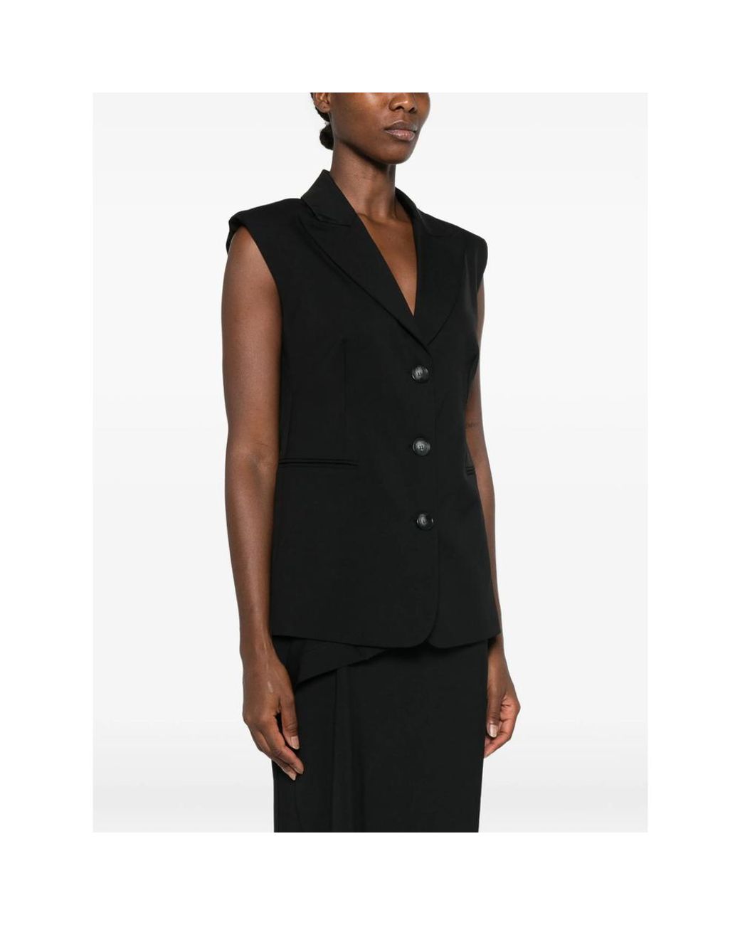 LE SULLY STUDIO Black Sleeveless Single-Breasted Gilet