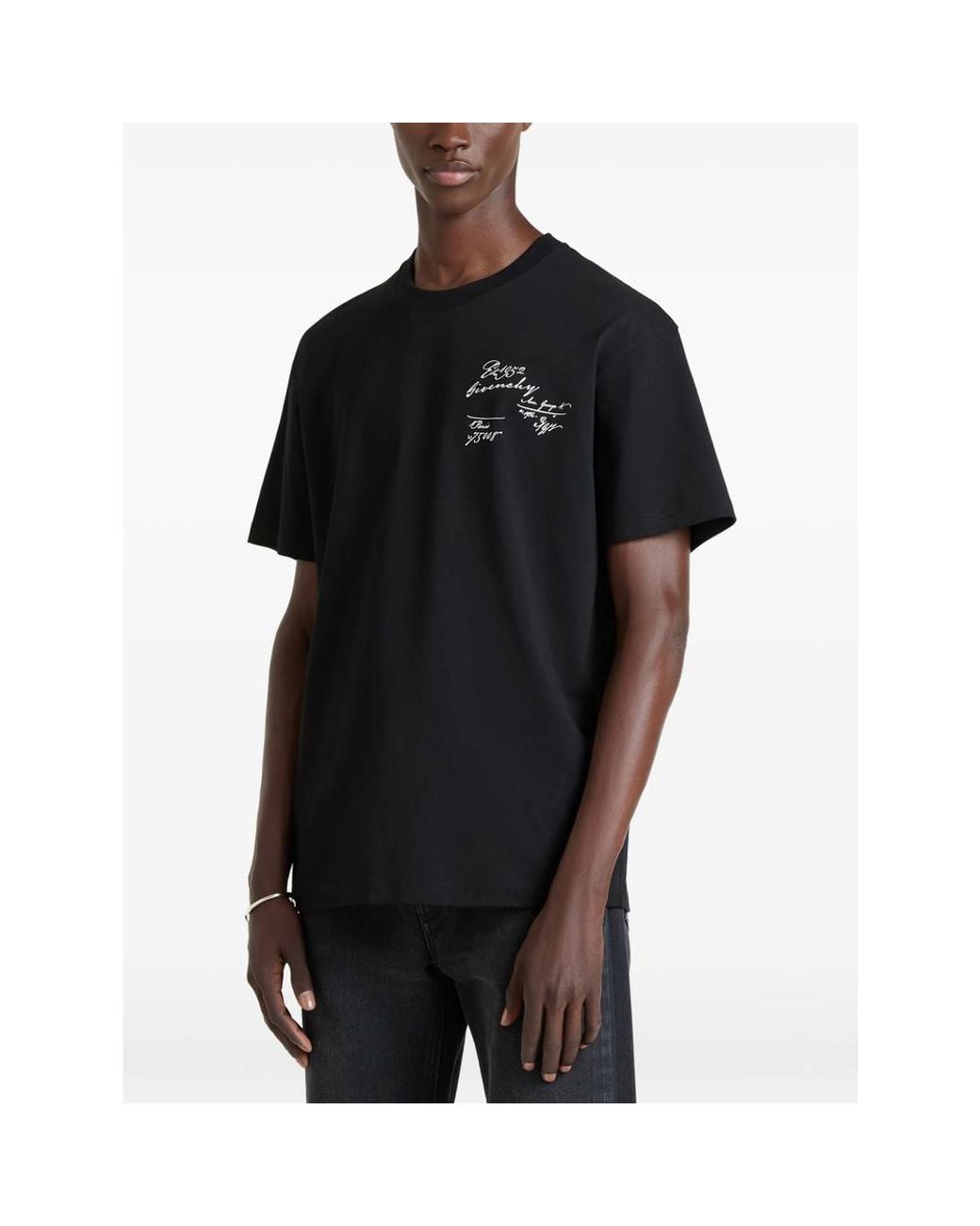 Givenchy Black Scripty-Print T-Shirt for men