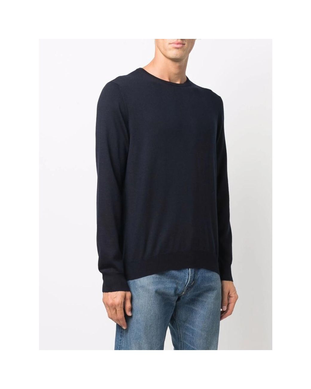 La Fileria Blue Crew Neck Knitted Jumper for men