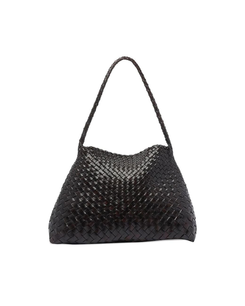 Dragon Diffusion Black Santa Maria Woven Leather Tote Bag