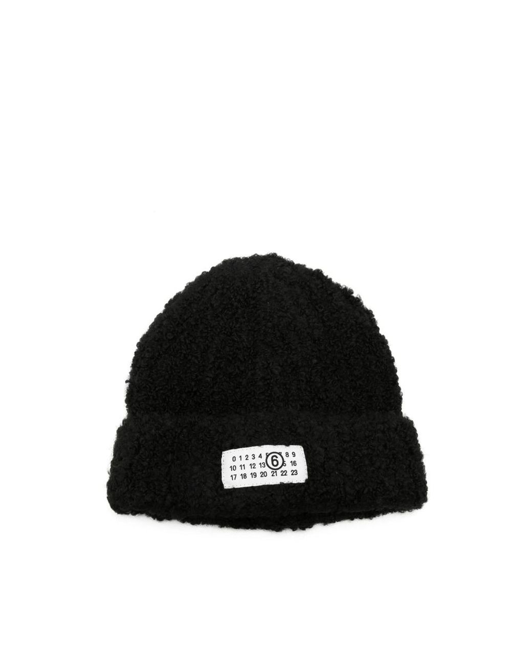 MM6 by Maison Margiela Black Bouclé-Knit Beanie Hat for men