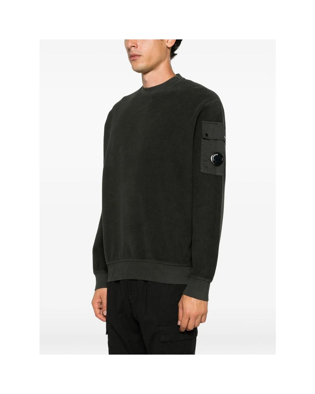 C P Company Black C. P. Company Lens-Detail Pocket Sweatshirt for men