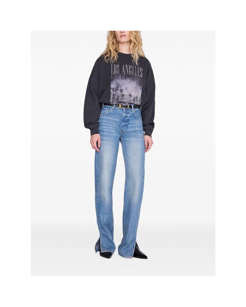 Anine Bing Blue Miles Sweatshirt Los Angeles