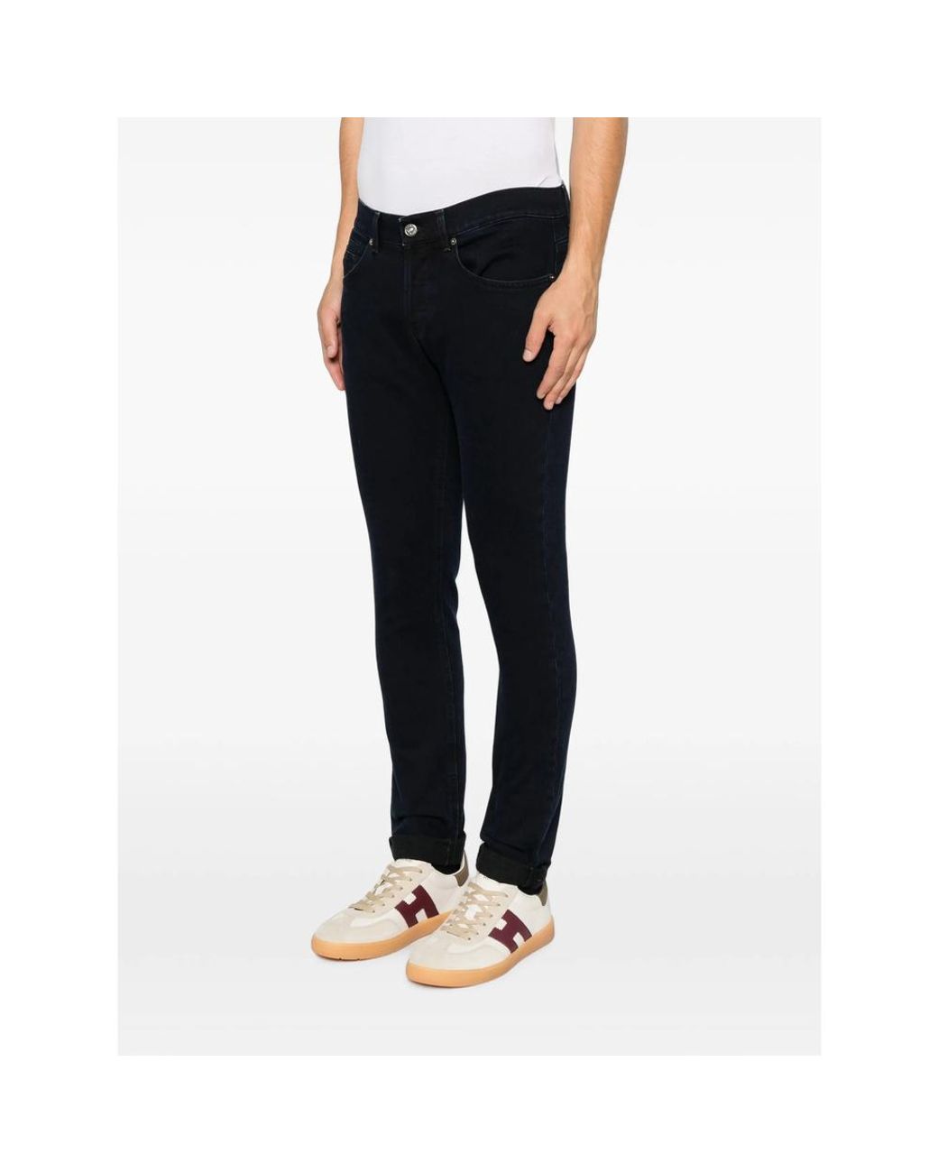 Dondup Black Slim-Fit Five-Pocket Jeans for men